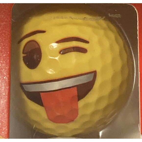 Emoji The Iconic Brand 3pk Golf Balls Wink Poop CryingLaughter Funny Golfing Set - Picture 5 of 11